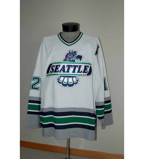 Custom WHL Seattle Thunderbirds 1996 97 Patrick Marleau Home Hockey Jersey White